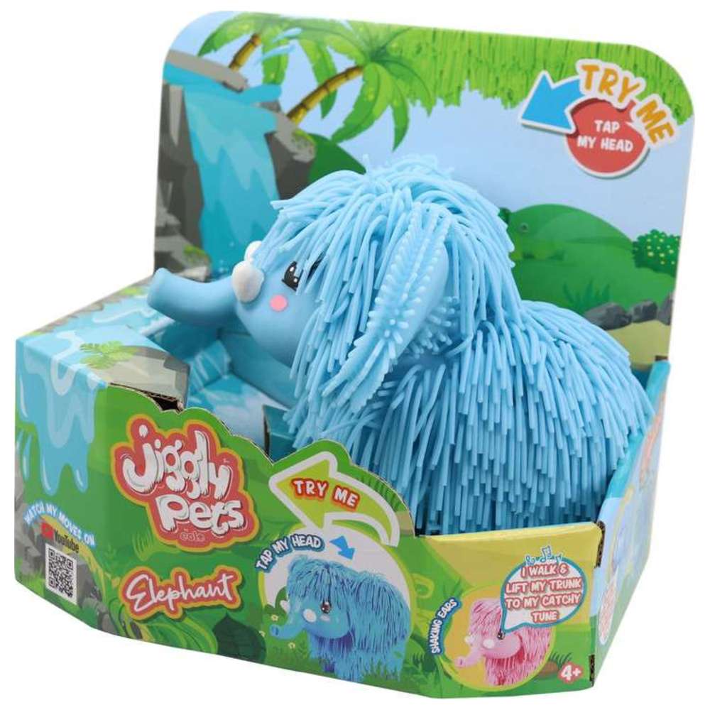 Eolo - Jiggly Pets Rubery Walking Elephant Interactive Toy - Blue