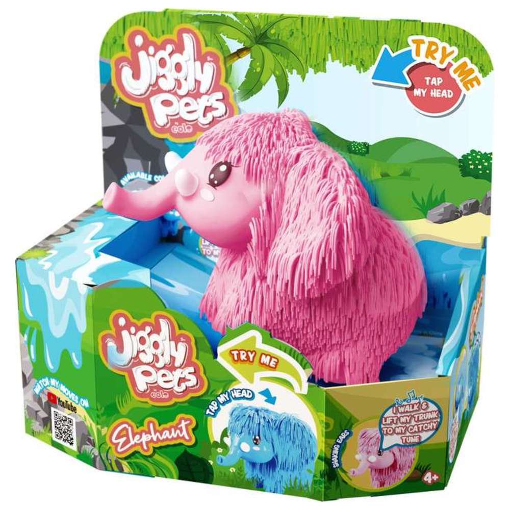 PI Eolo - Jiggly Pets Rubery Walking Elephant Interactive Toy - Pink