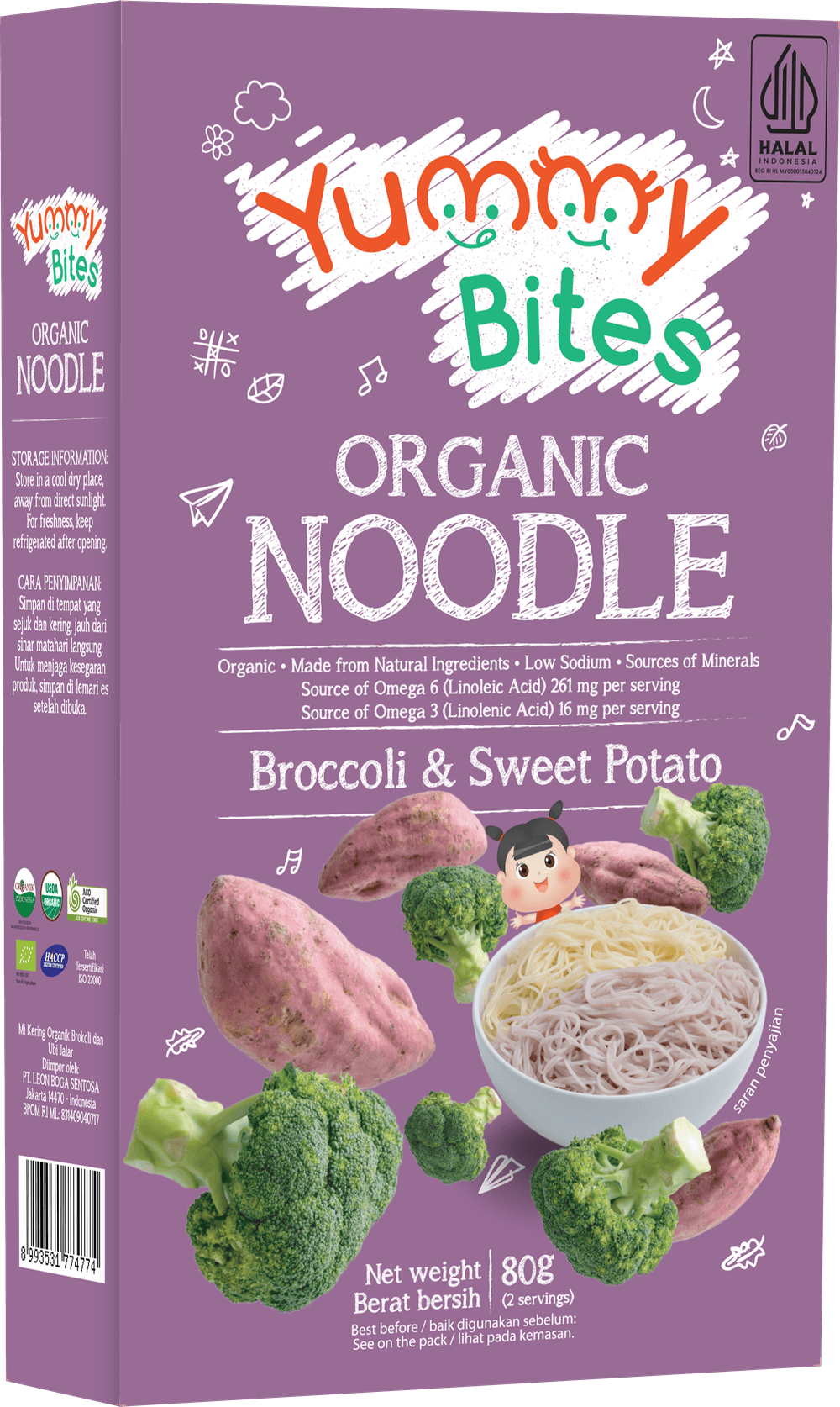 Yummy Bites - Organic Noodle Broccoli & Sweet Potato - 80gm
