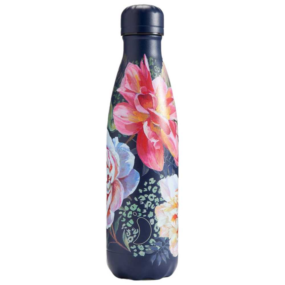 تشيليز - زمزمية ماء ستانلس ستيل موردة - زهور الكاميليا - 500 مل