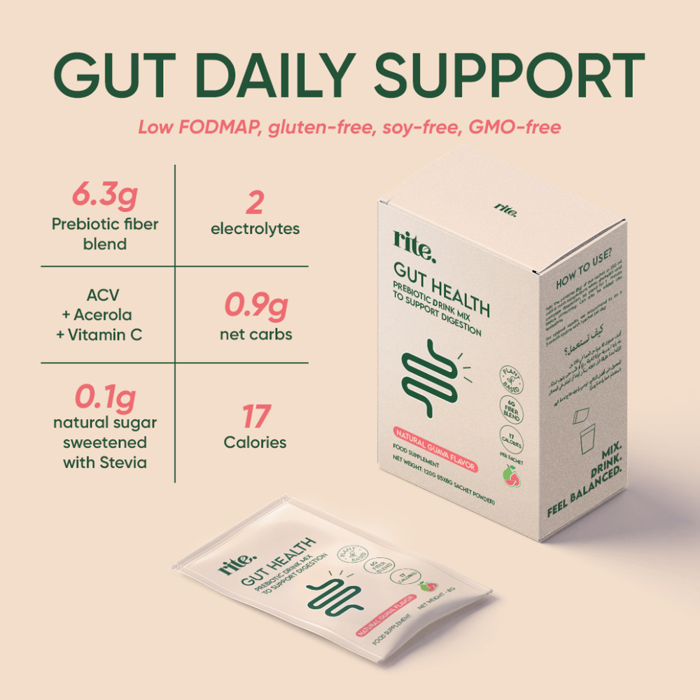 Rite - Gut Health Prebiotic Drink Mix Sachet - 15 x 8g - Guava Flavour
