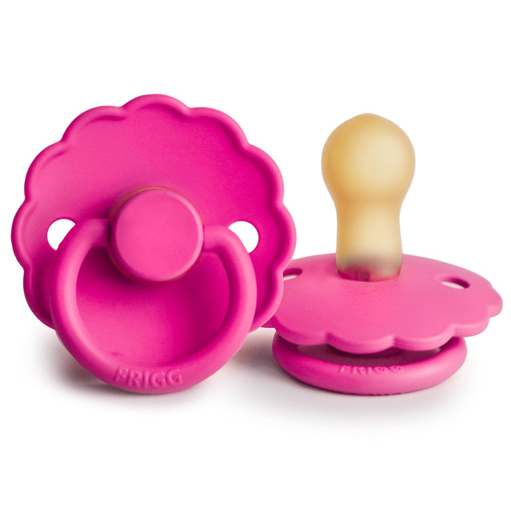 Frigg - Daisy Latex Baby Pacifier 0-6M - 1pc - Size1 - Fuchsia