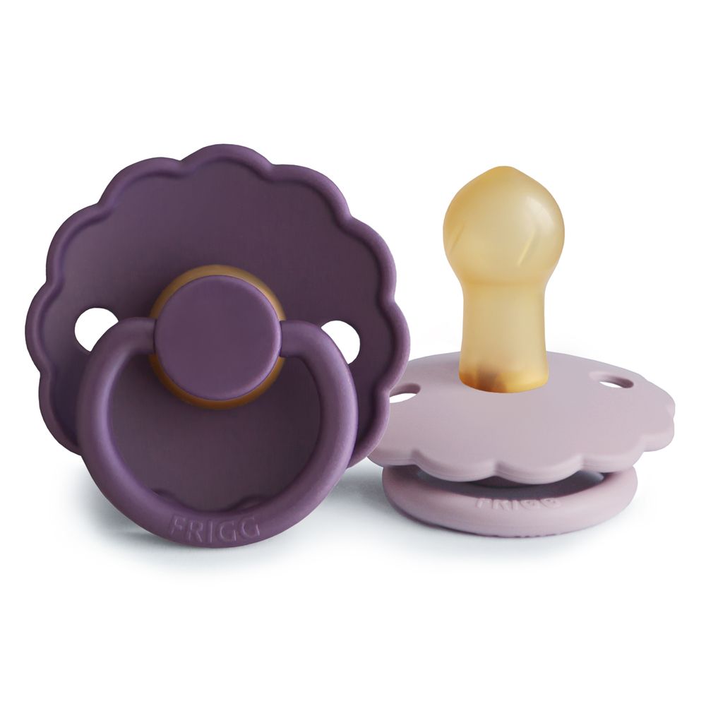 Frigg - Daisy Latex Baby Pacifier 0-6M - S1 - Violet Dream/Soft Lilac - 2 Pcs