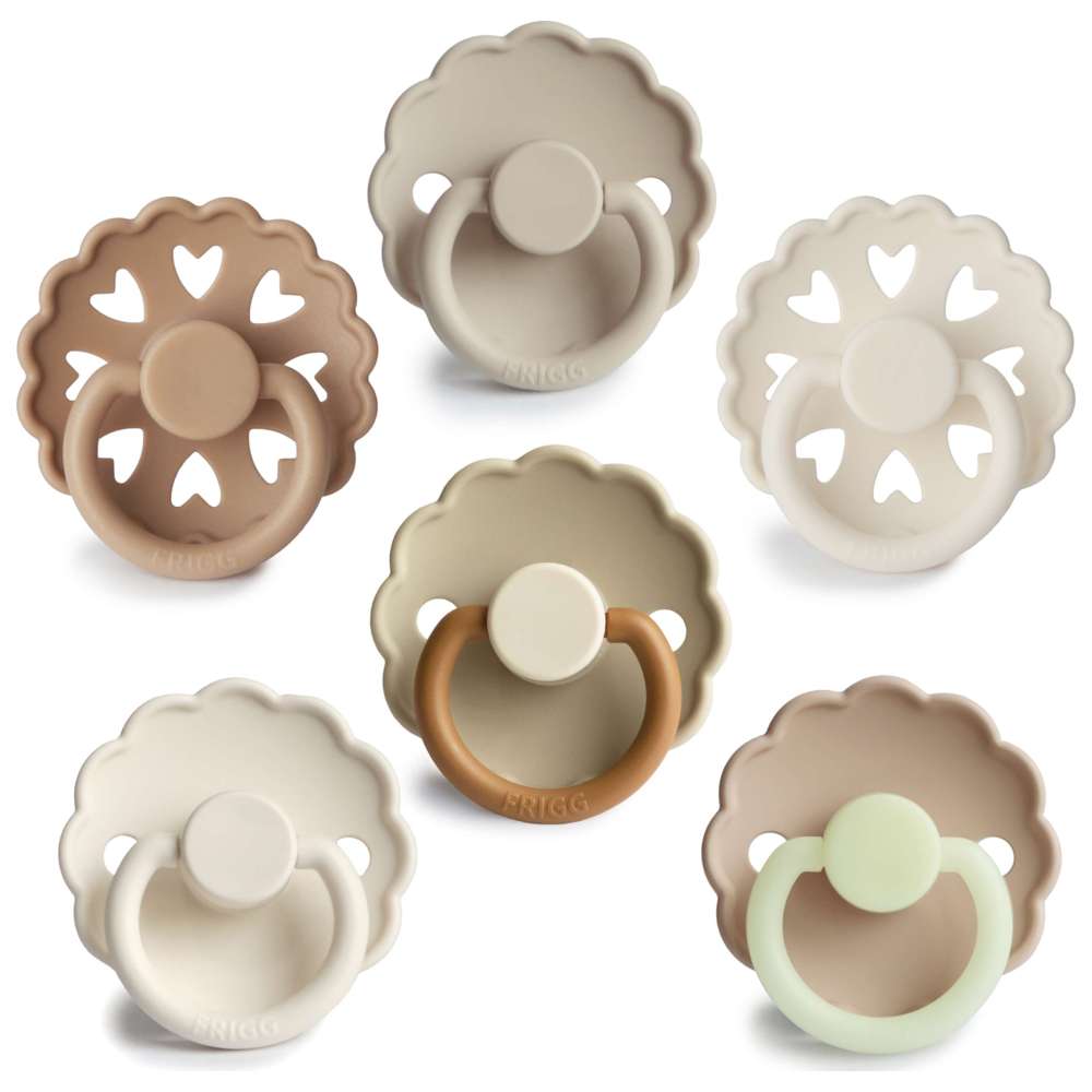 Frigg - Round Silicone Baby Pacifier - 6-18M - S2 - Cinnamon Charm - 6 Pcs