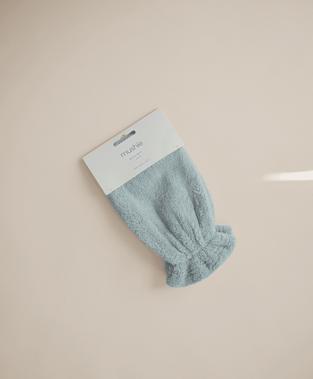 Mushie - Bath Mitt - Sea Mist - Pack of 2
