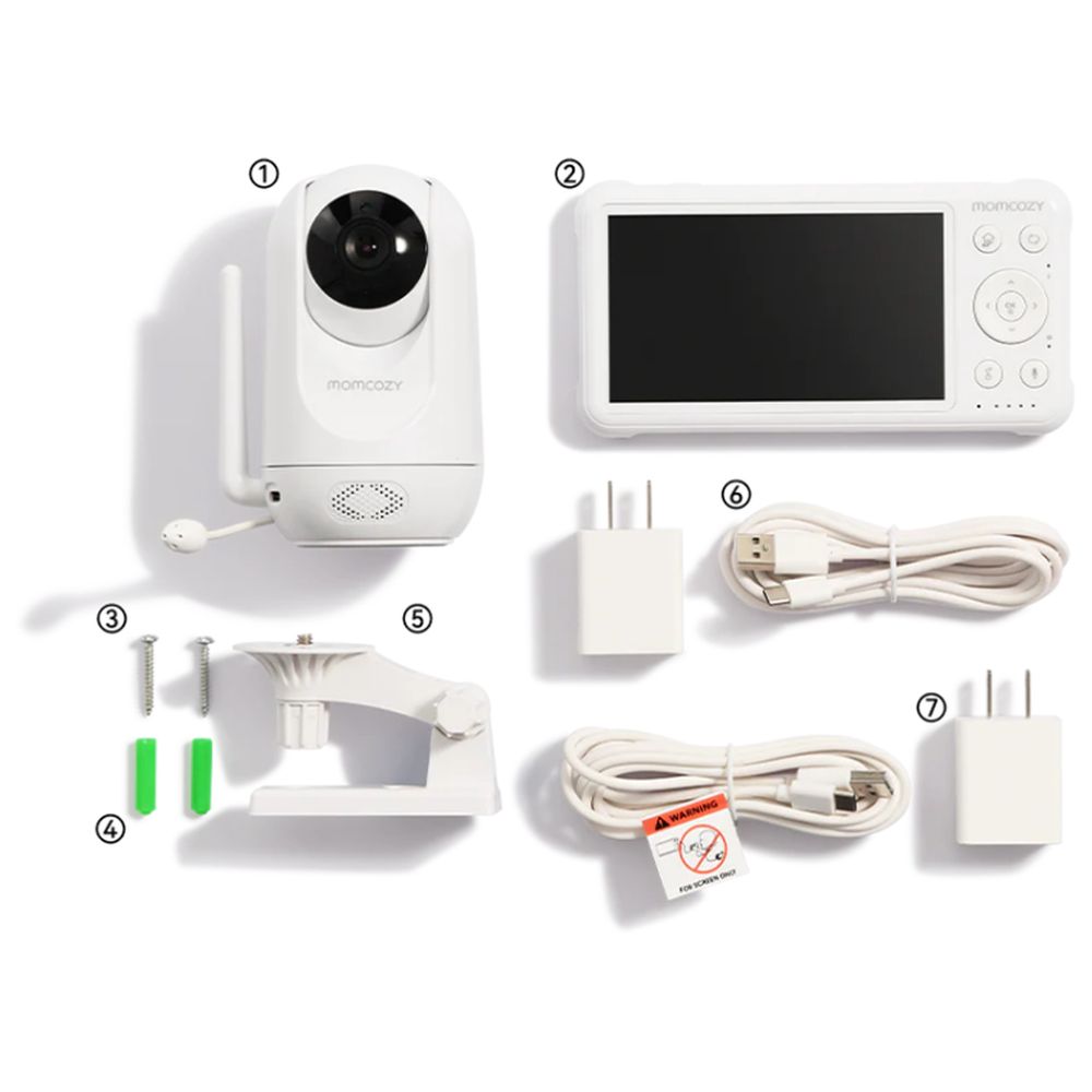 موم كوزي - جهاز مراقبة الأطفال عالي الدقة - أبيض