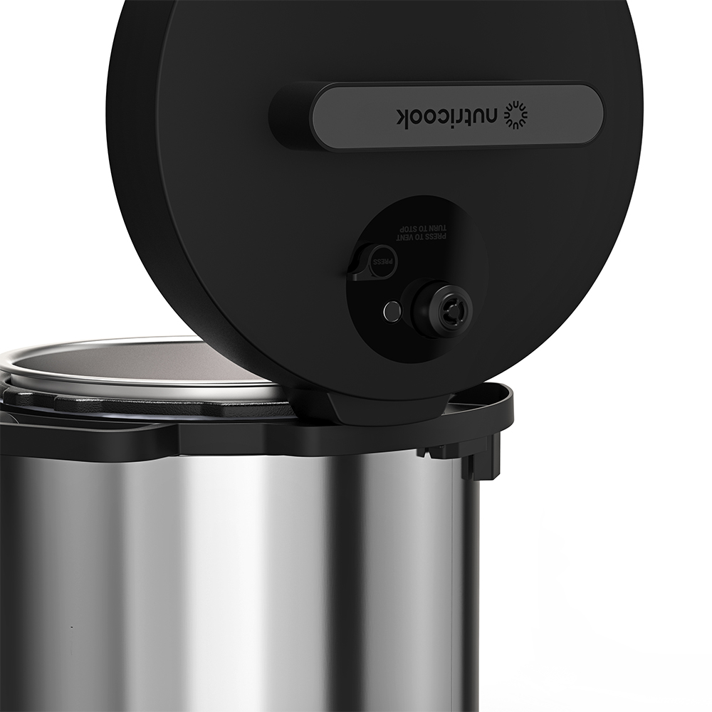 نيوتري كوك - طباخ ضغط كهربائي 12 في 1 - فضي/أسود - 6 لتر