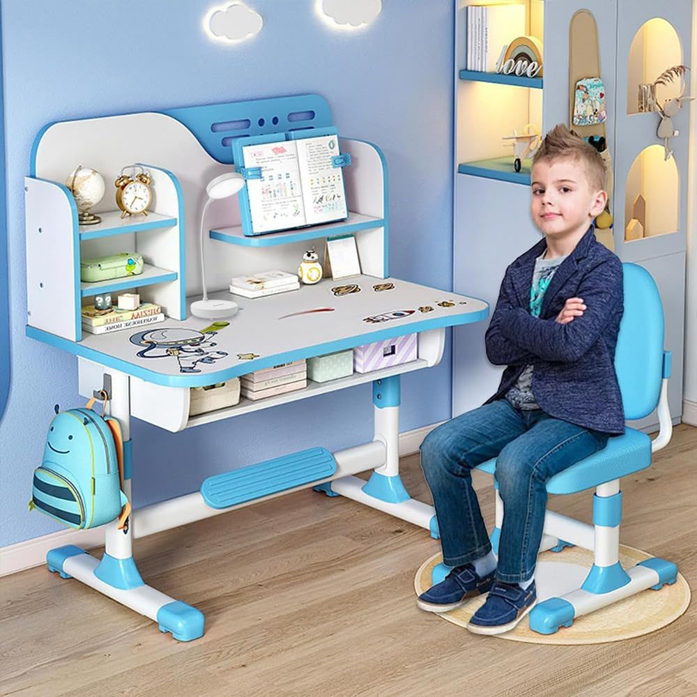 Ukr - Adjustable Kids Study Learning Desk & Chair Set