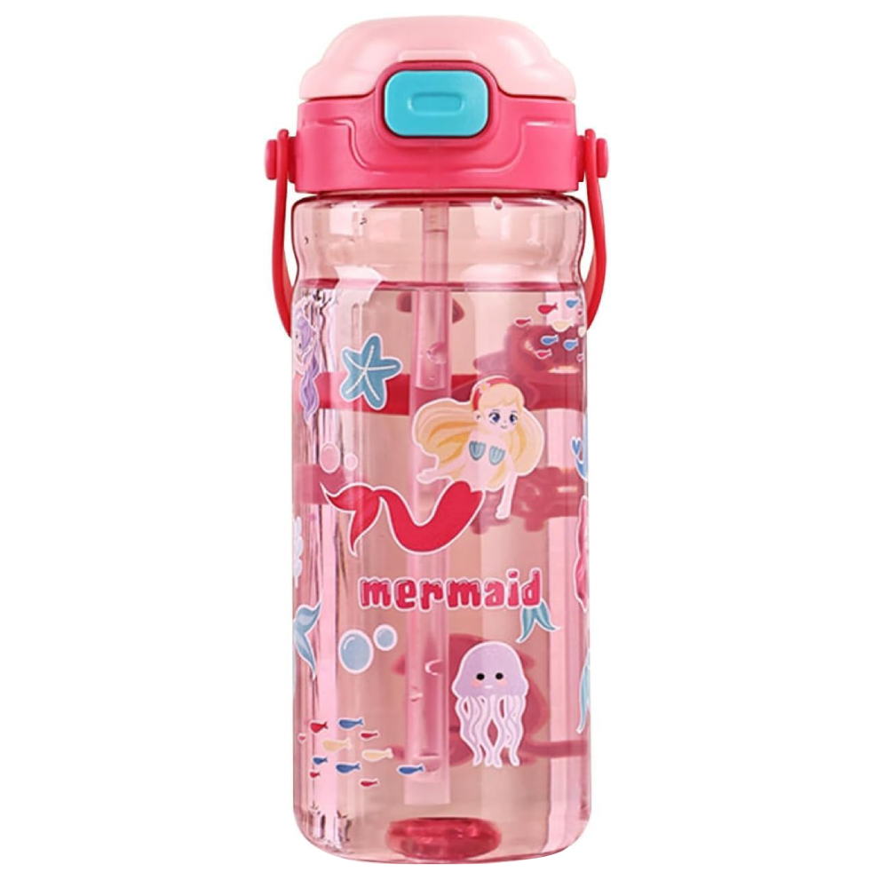 UKR - Water Bottle With Button Straw - Mermaid - 550ml