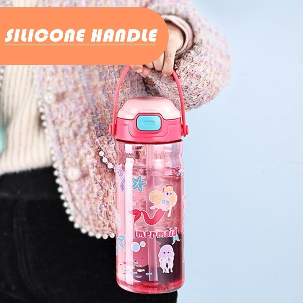 UKR - Water Bottle With Button Straw - Mermaid - 550ml