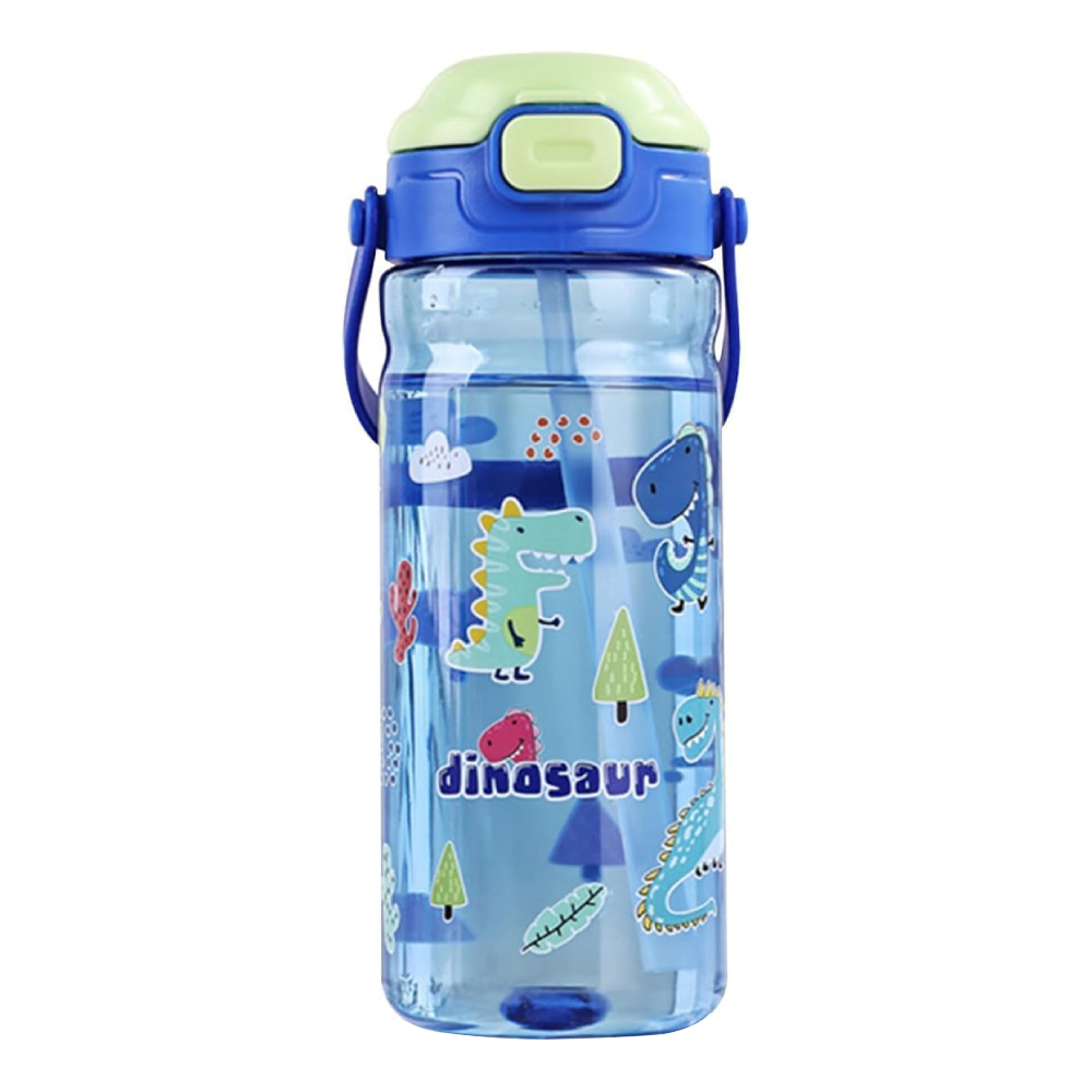 UKR - Water Bottle With Button Straw - Dinosaur - 550ml