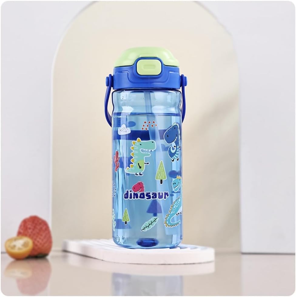 UKR - Water Bottle With Button Straw - Dinosaur - 550ml