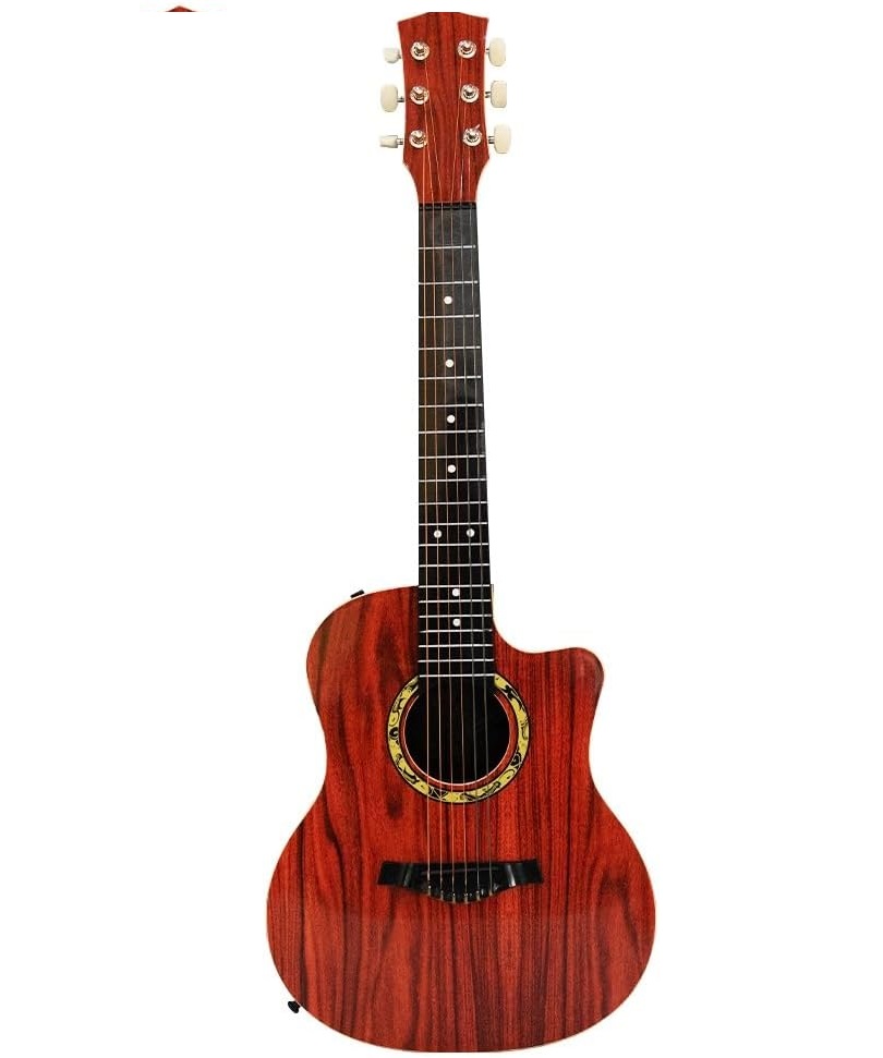 UKR - 6 String Angle Wood Guitar - Maroon - 32-Inch