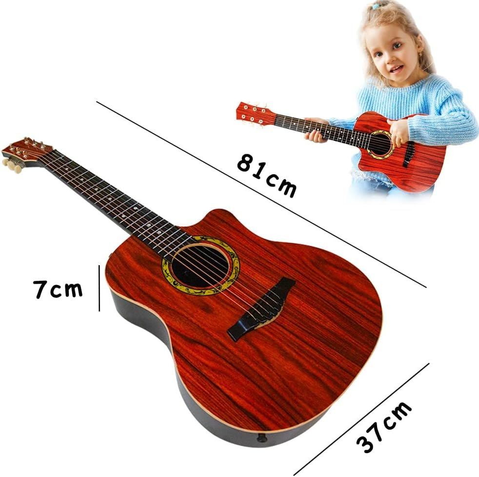 UKR - 6 String Angle Wood Guitar - Maroon - 32-Inch