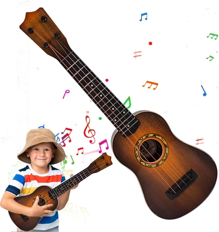 UKR - Kids 4 String Angle Wood Guitar - Brown - 23-Inch