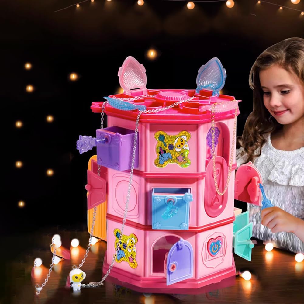 يو كي ار - مجموعة ألعاب الهروب من القلعة مع لعبة البحث عن الكنز - وردي