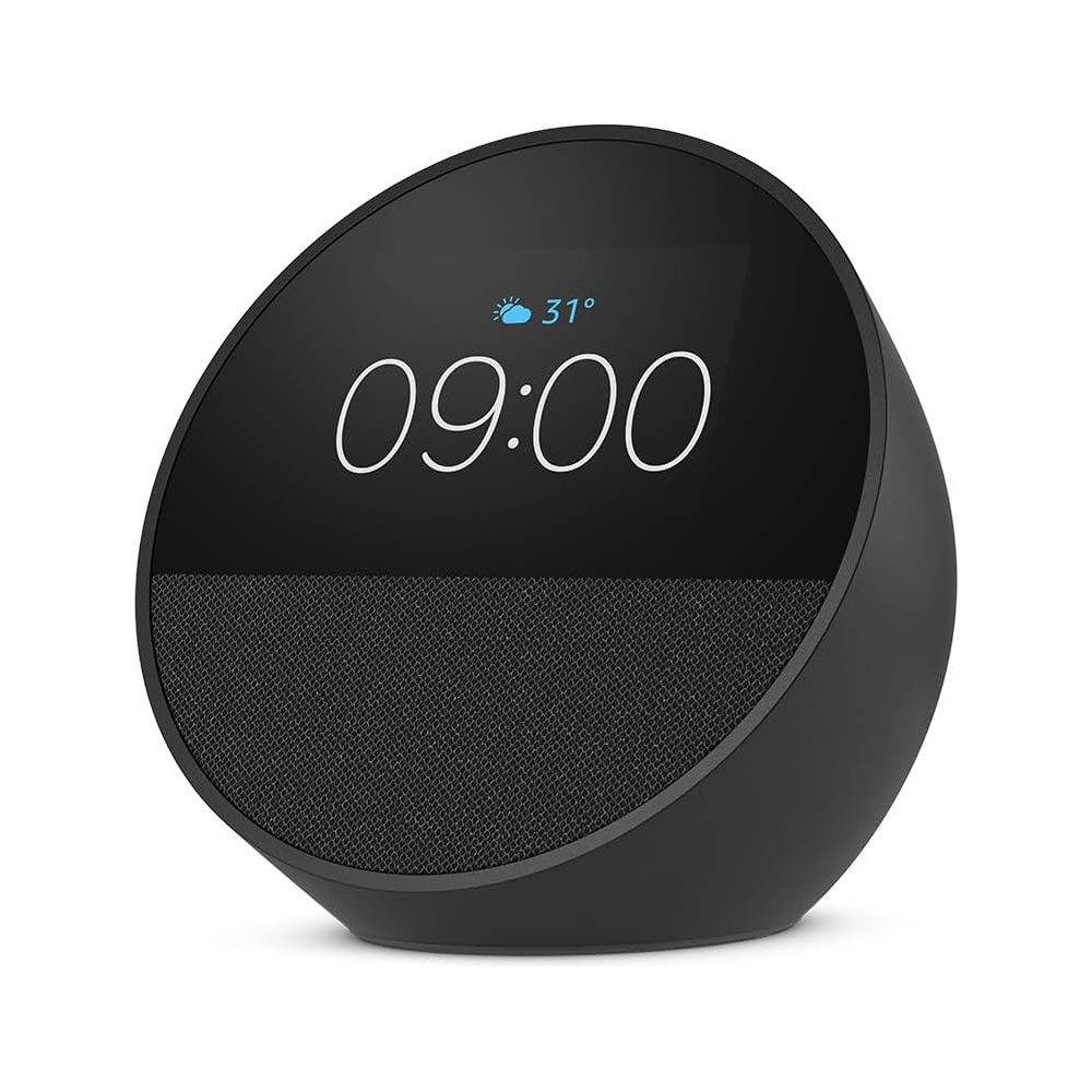 Amazon - Echo Spot Smart Alarm Clock with Arabic Language Support - Black