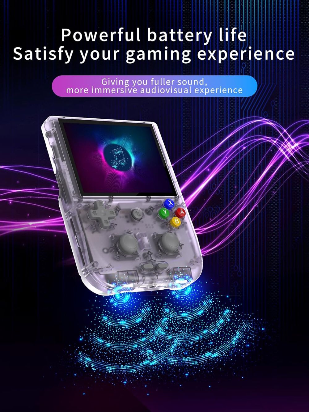 أنبرنيك - جهاز ألعاب محمول RG405V ريترو - 128 جيجابايت - بنفسجي شفاف