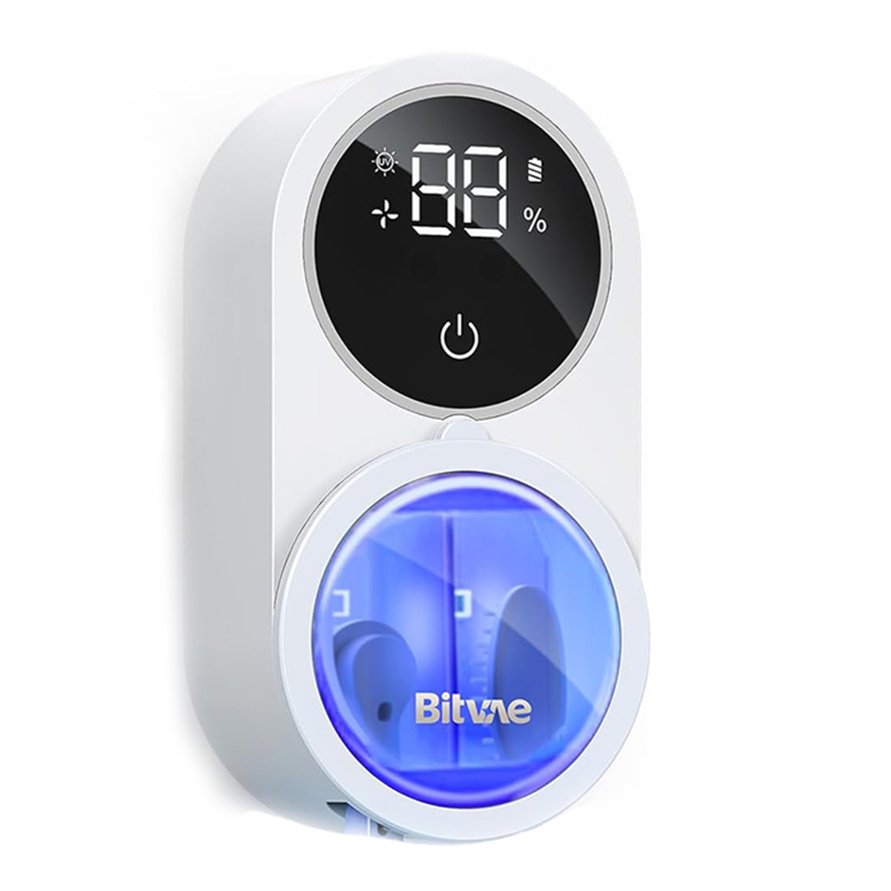 بيتفاي - جهاز تعقيم فرشاة الأسنان بالأشعة فوق البنفسجية ومجفف هواء - أبيض