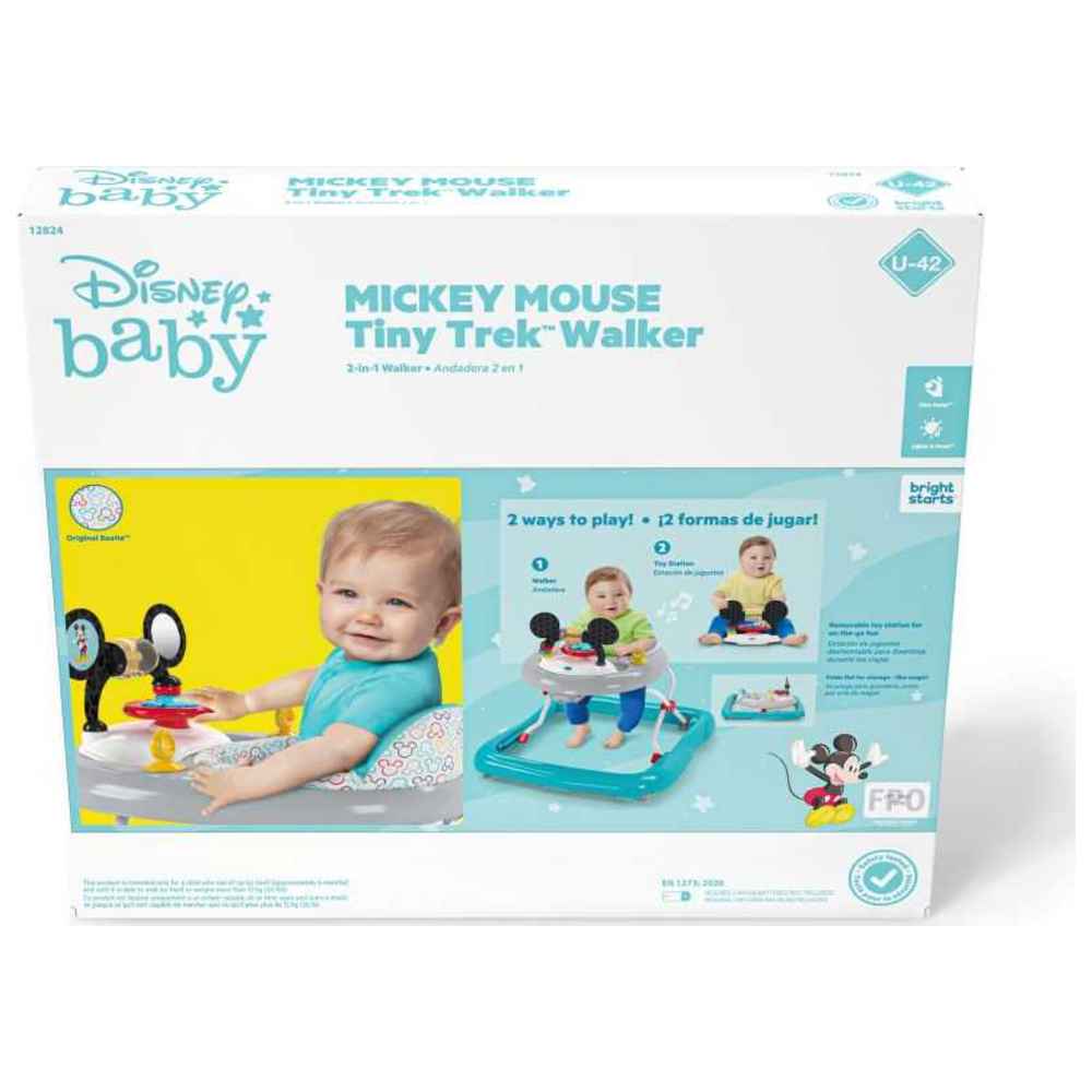 Bright Starts - Mickey Mouse Tiny Trek - Original Bestie 2-In-1 Baby Walker