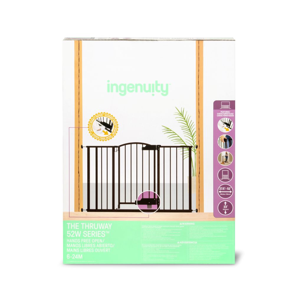 Ingenuity - Thruway Wide Baby & Pet Safety Gate - Black - 52-Inch
