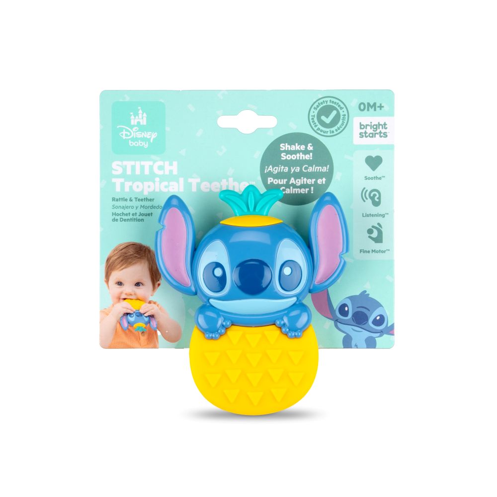 Bright Starts - Stitch Tropical Teethe Rattle & Teether Toy - Multicolor