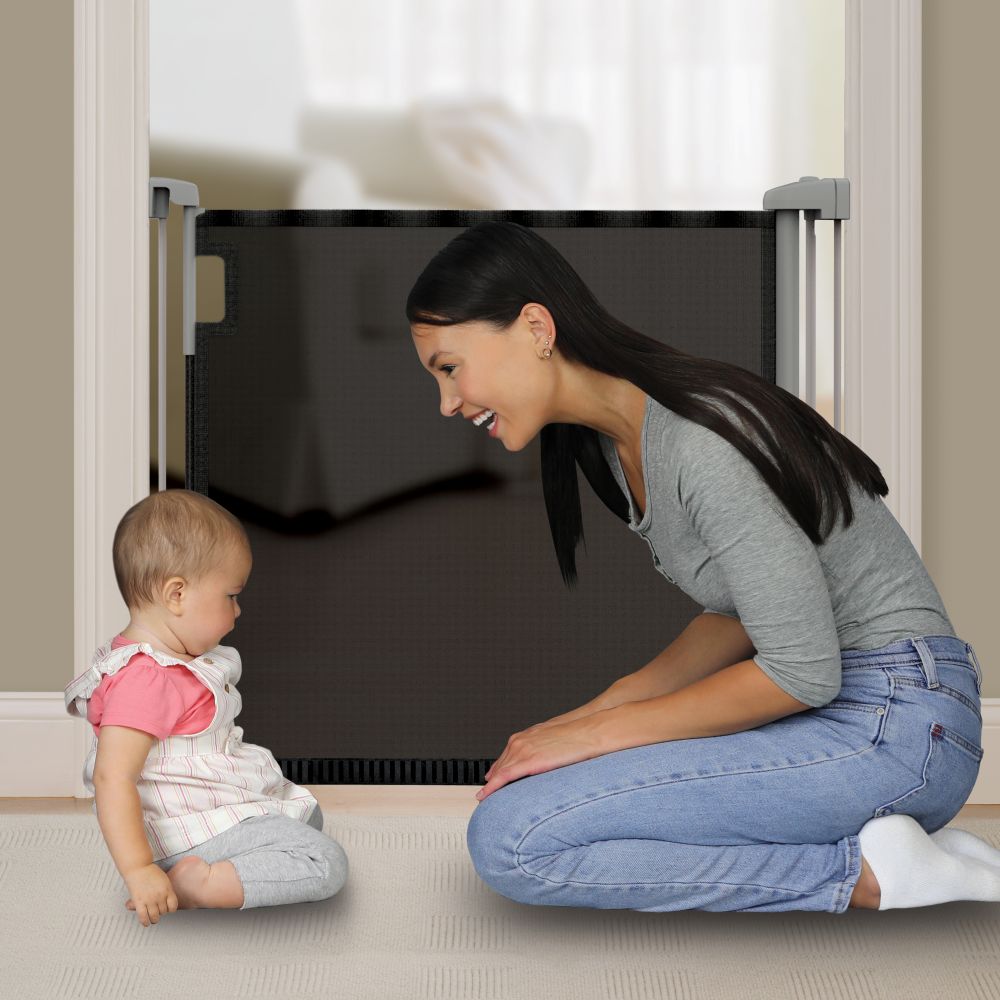 Ingenuity - Thruway Safety Mesh Gate With Auto-Lock - Black - 52-Inch