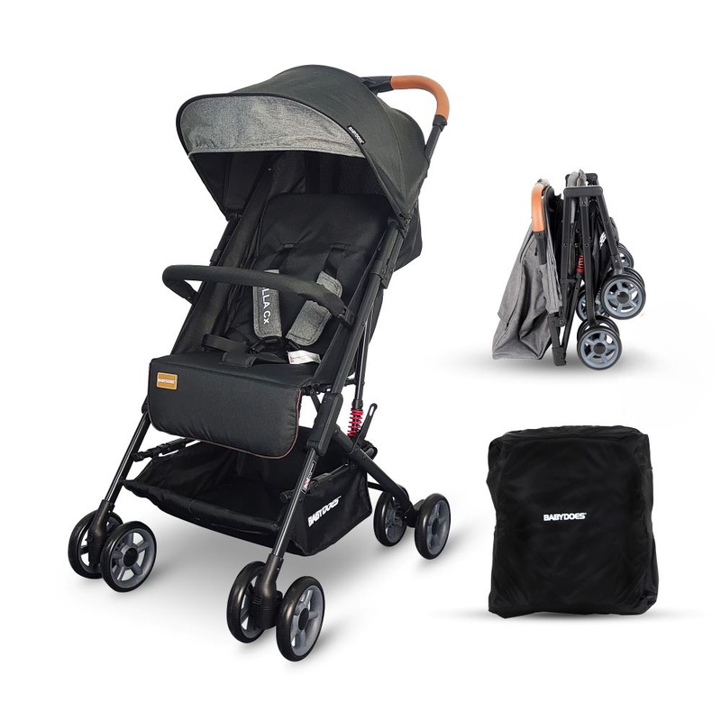 Babydoes - Olla CX Lightweight Baby Stroller & Storage Bag Set - Black