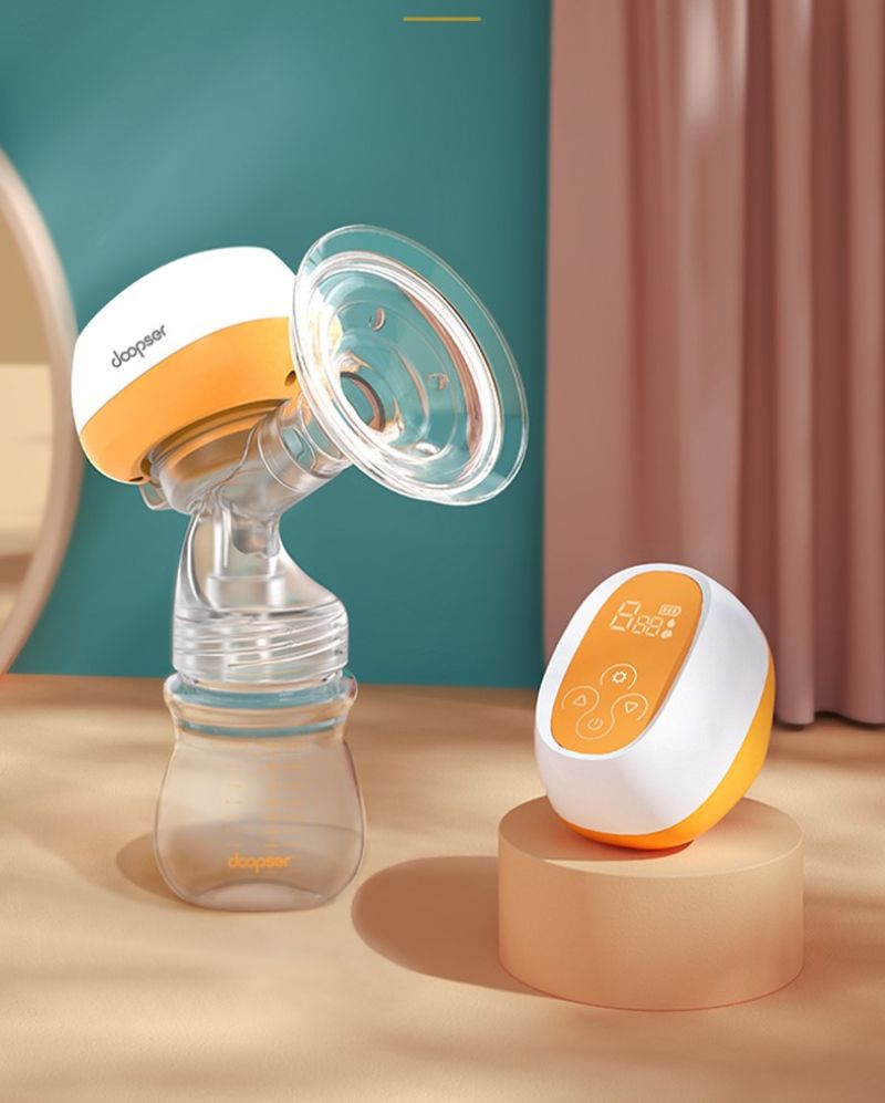 Doopser - All-In-One Wireless Electric Breast Pump Kit - White/Orange