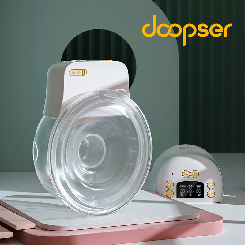 Doopser - Electric Wearable Breast Pump Kit - White/Orange