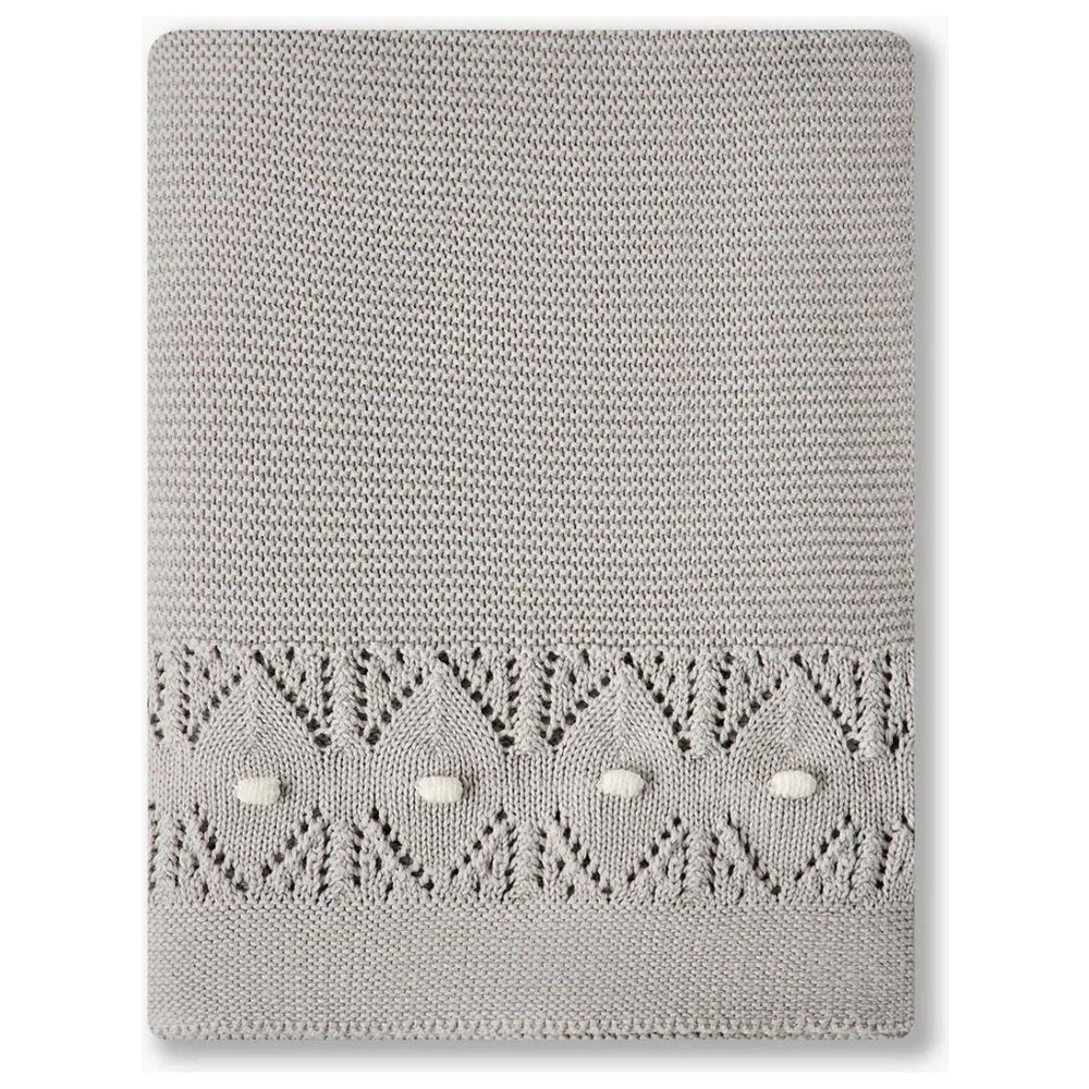 Nini - Baby Organic Cotton Knitted Blanket – Mist Grey