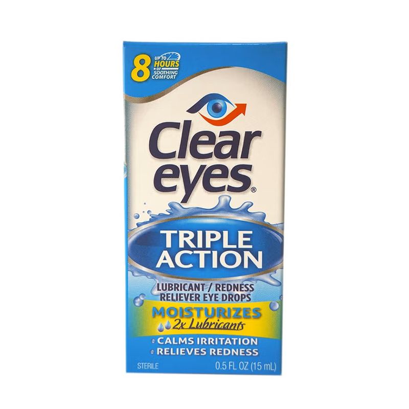 Clear Eyes Triple Action Relief Eye Drops - 15 ml