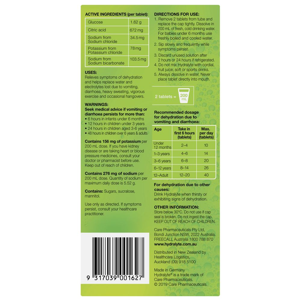 هيدرالايت - أقراص فوارة - ليمون أصفر وليمون أخضر - 40 قرص