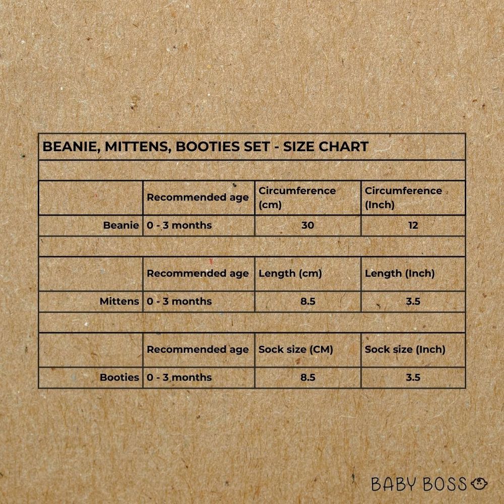 Baby Boss - Beanie Mittens - Booties Set