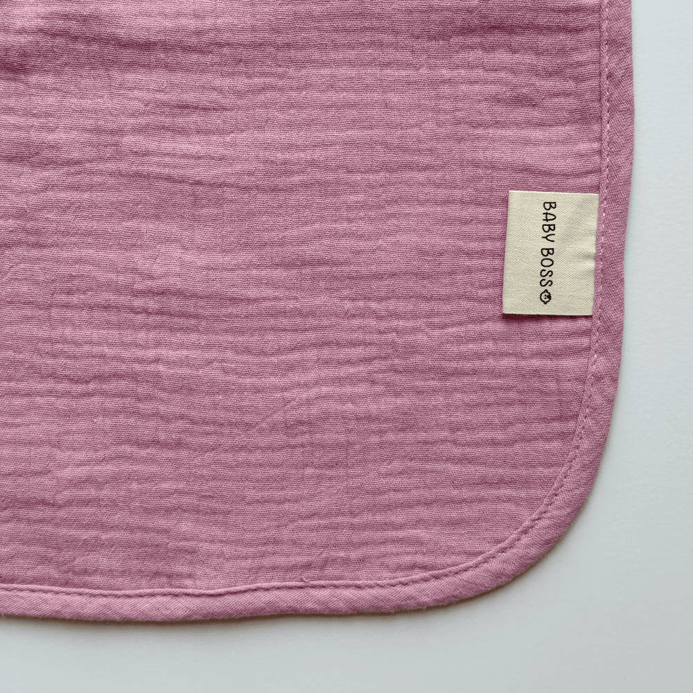 Baby Boss - Organic Muslin Cotton Baby Hooded Towel - Pink