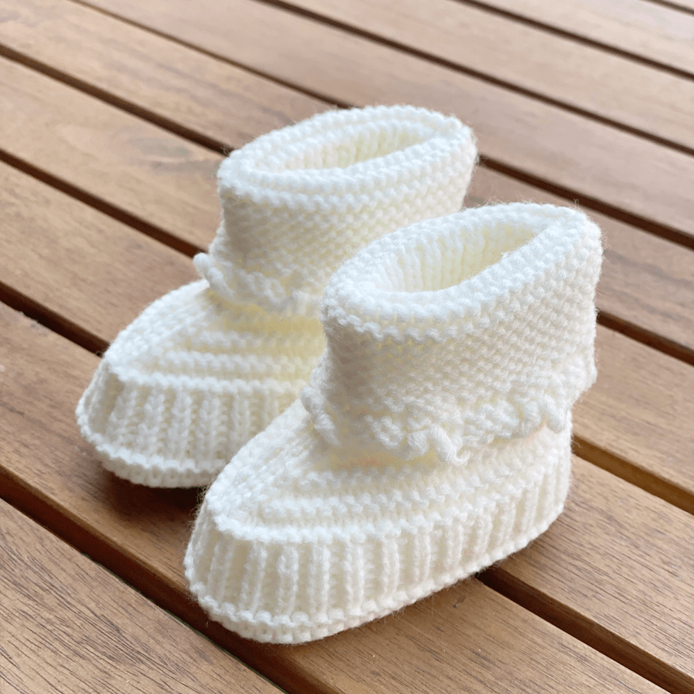 Baby Boss - Knit Baby Booties - White