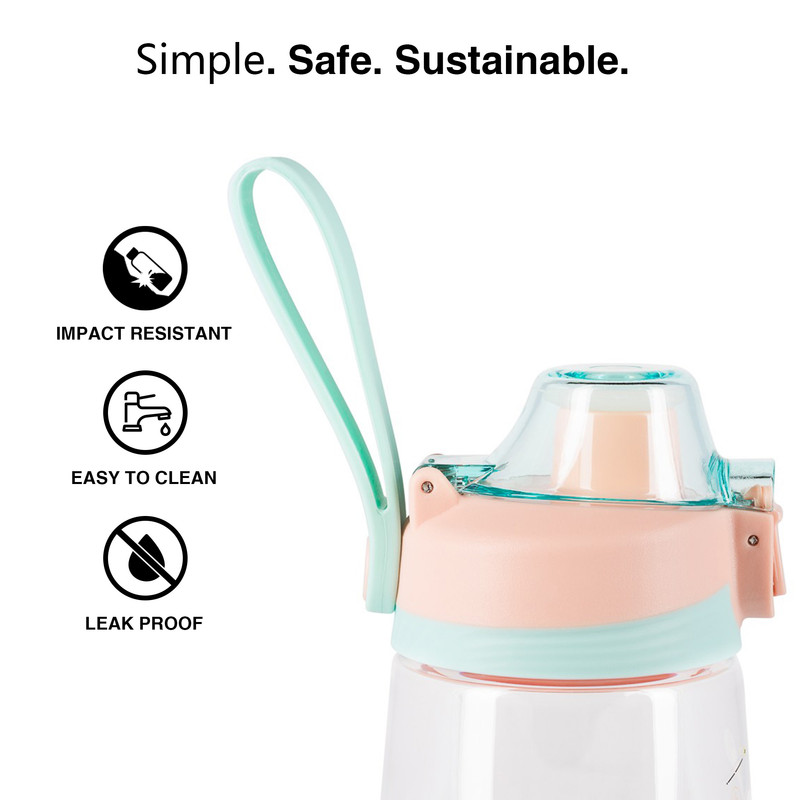 Fissman - Plastic Water Bottle - Rabbit - Pink - 500ml