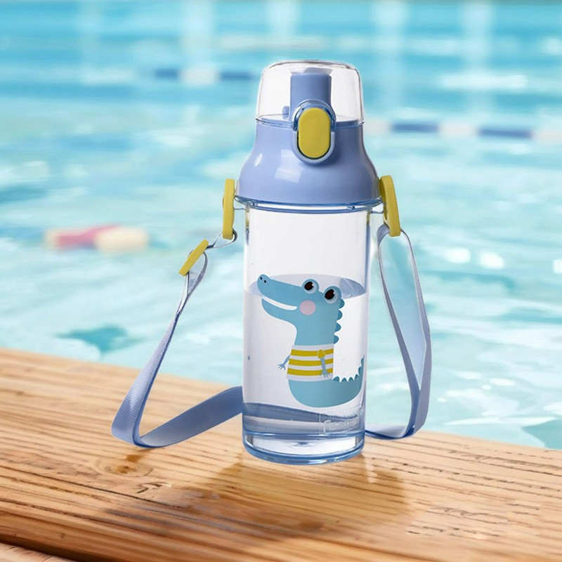 Fissman - Plastic Water Bottle - Crocodile - Blue - 450ml