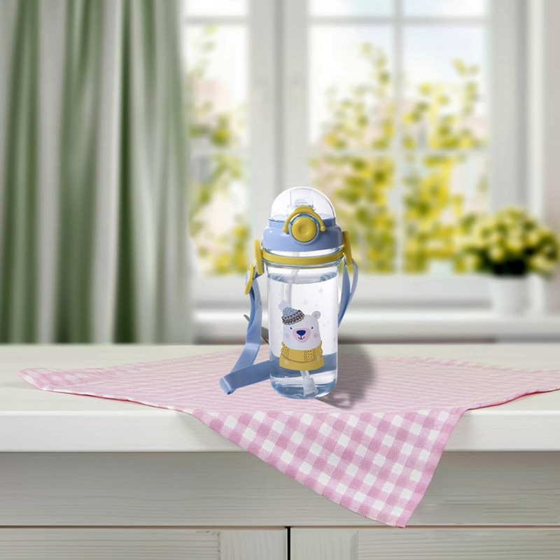 Fissman - Plastic Water Bottle - Bear - Blue - 460ml