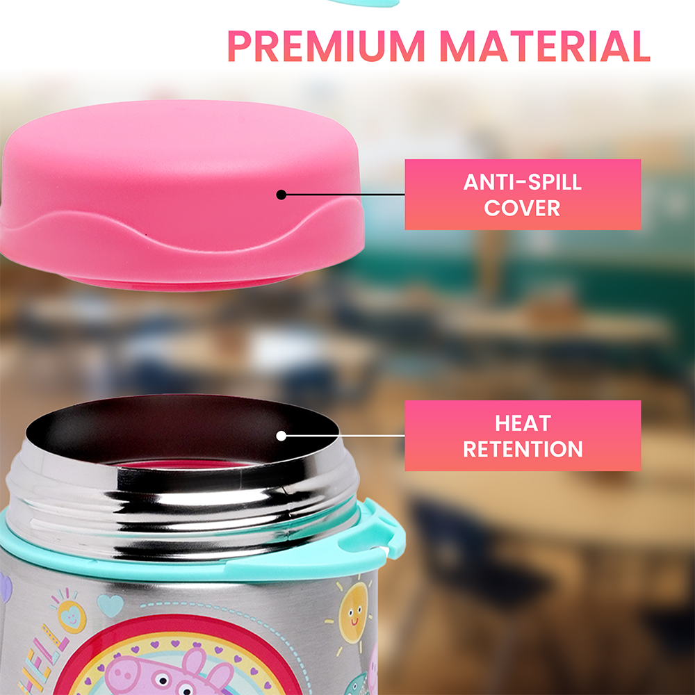 Bamboo Bark - Peppa Pig Insulated Food Jar With Spoon - 280 gm