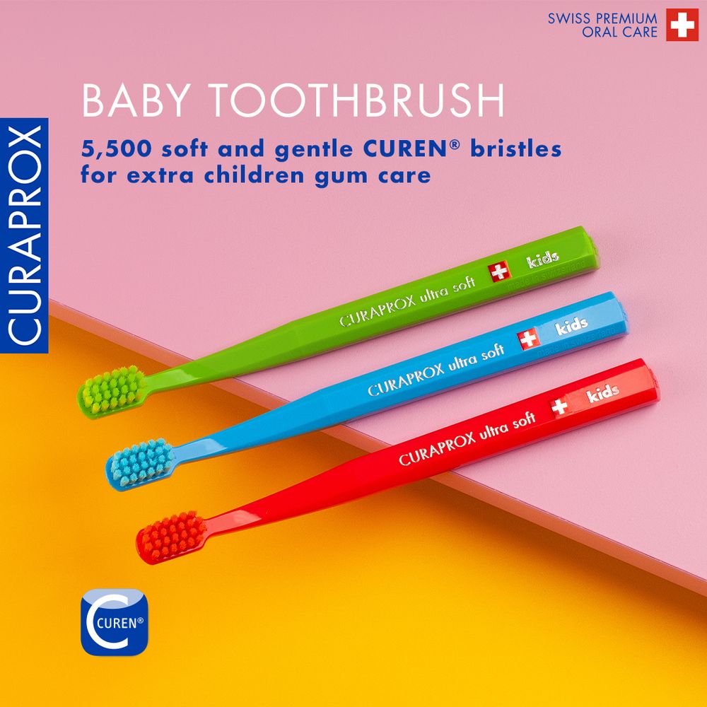 Curaprox - Kids Ultra Soft Toothbrush Pack of 3 - Multicolor