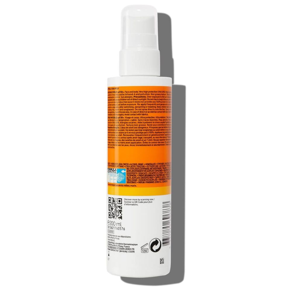 لاروش بوزيه - بخاخ أنثيليوس غير مرئي للجسم مع عامل حماية من أشعة الشمس 50+ - 200 مل