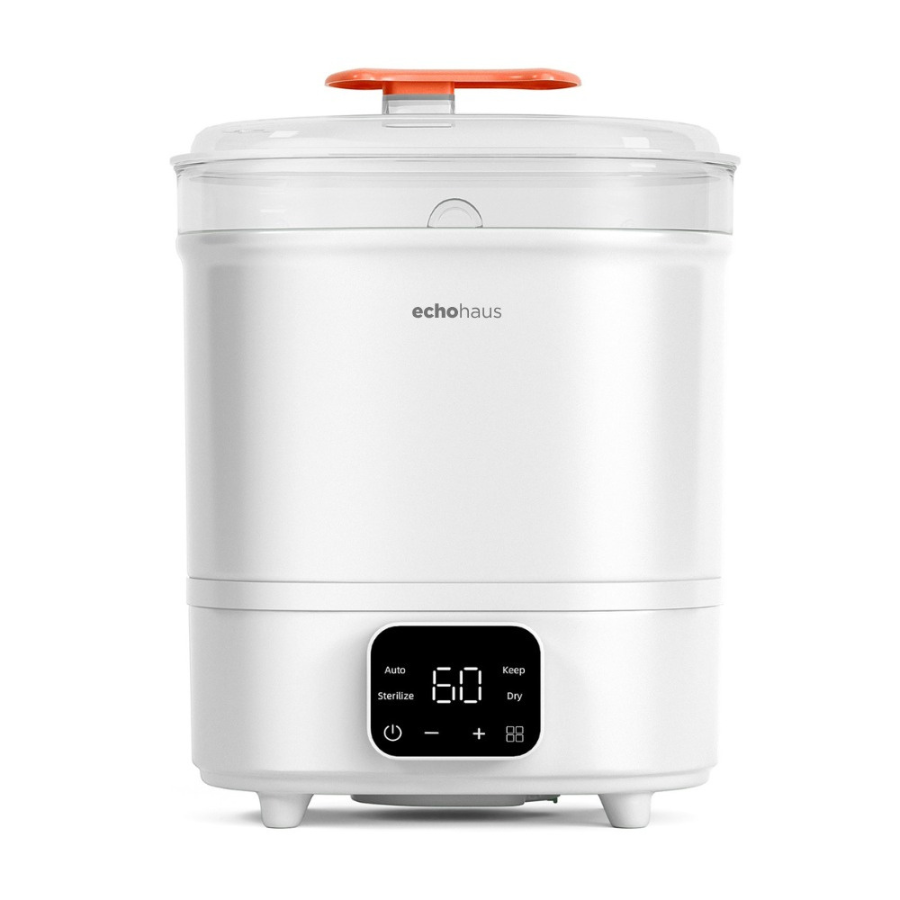 إيكوهاوس - معقم ومجفف رضاعات الحليب الكهربائي - أبيض