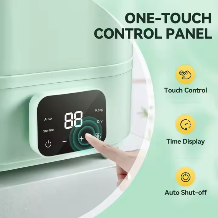 إيكوهاوس - معقم ومجفف رضاعات الحليب الكهربائي - أبيض