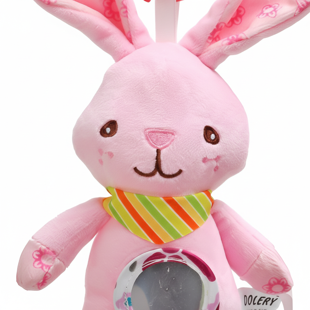 Bambimici - Plushie Stroller Toy With Teether Clip-elephant - Rabbit