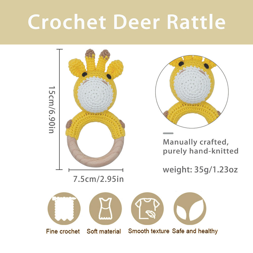 بامبيميتشي - عضاضة دب صغير مصنوعة يدويًا بالكروشيه - بني