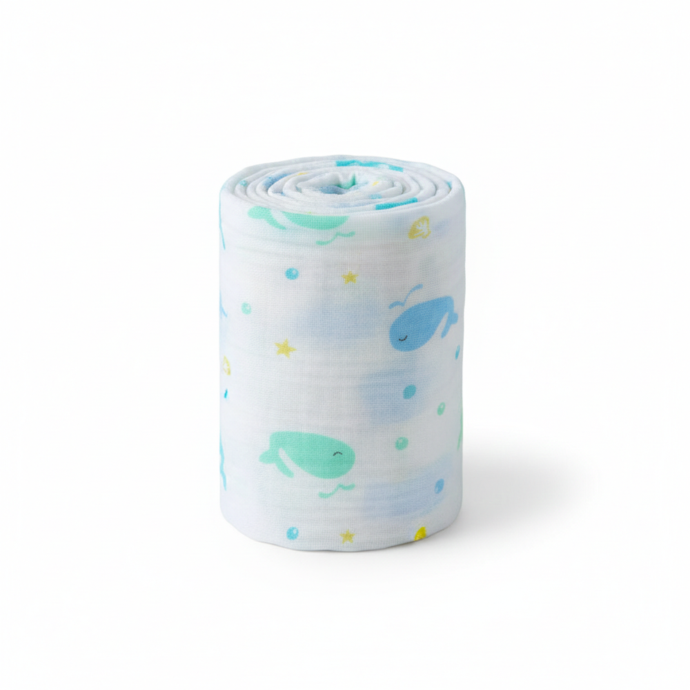 Bambimici - Essentials Muslin Swaddle Blanket - Whale