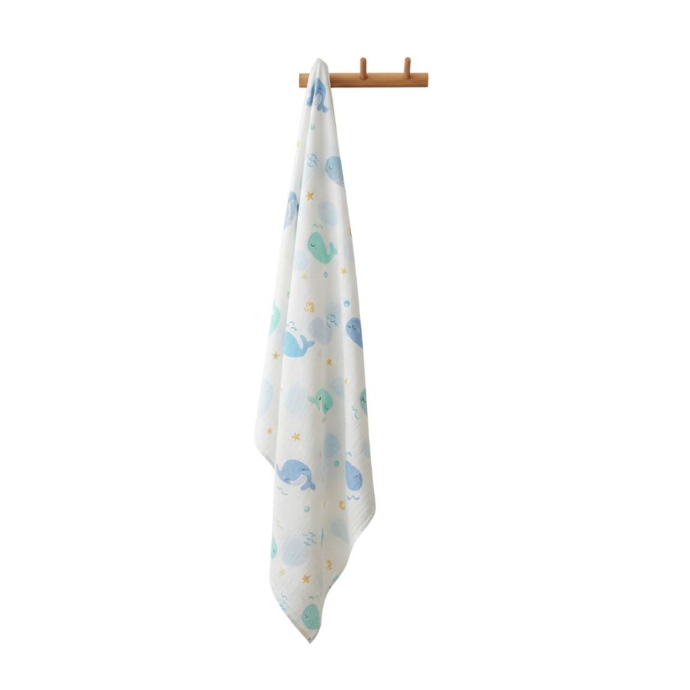 Bambimici - Essentials Muslin Swaddle Blanket - Whale