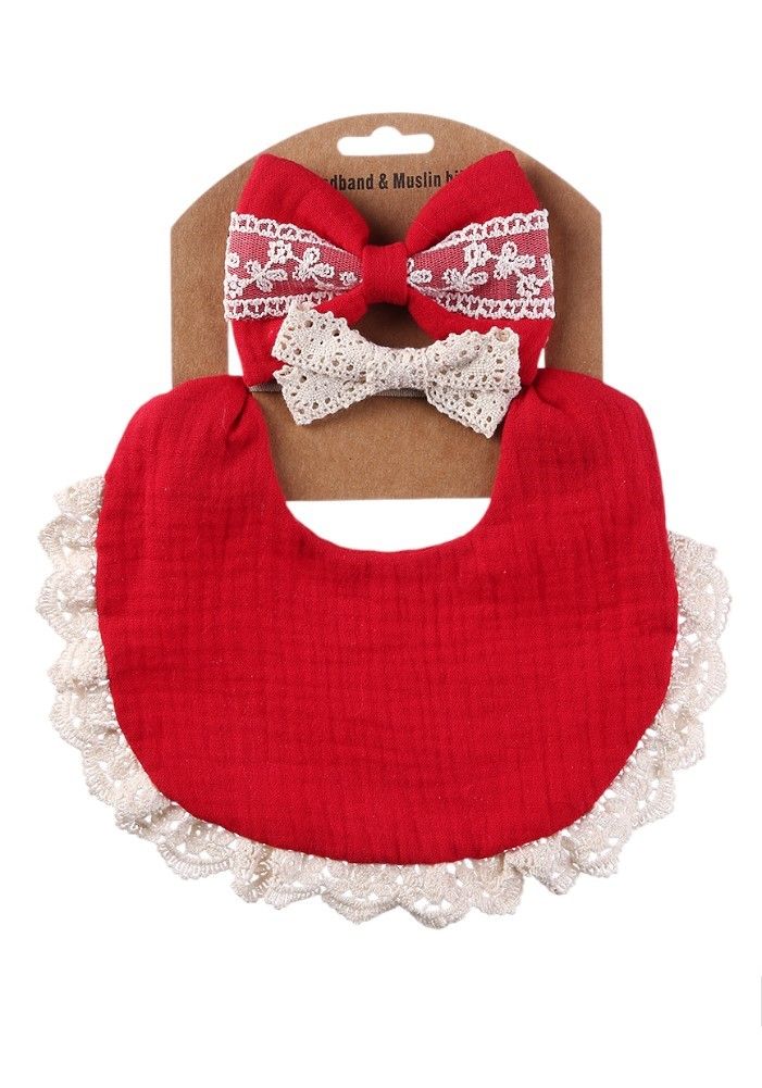 بامبيميسي - مجموعة مريلة وبندانة كاميلا - أحمر