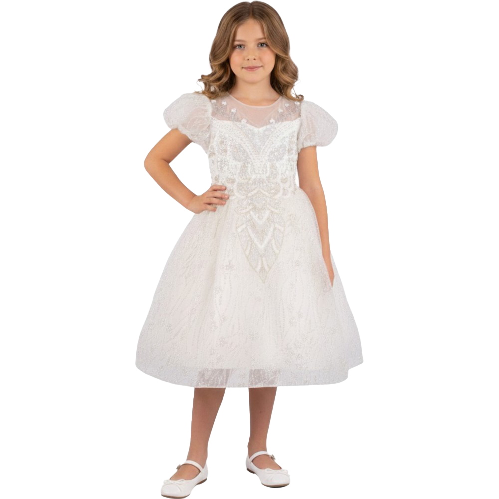 دي دانييلا - فستان الأحجار من تشكيلة بريميوم - أبيض